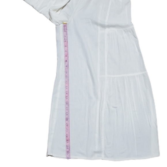 White Sheer Wide Leg Elastic Waistband Etc. By lazy daisy Boho Palozza Pants - Picture 11 of 13